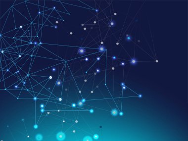 Pleksus Bağlı Vektör Arkaplanı. Büyük Veri Bilgileri, Üçgen Çokgen Düğümler. Mavi Teknoloji Alanı, İnternet Siber Uzay Veri Kavramı. Galaksi Ağı Büyük Veri Tasarımı, Evren Yıldız Gökyüzü.
