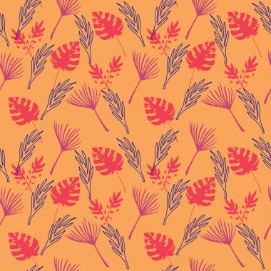 Hipster Tropikal Vektör Kusursuz Düzen. Karahindiba Tüyü Muz Canavarı Yaprakları Tropikal Kusursuz Desen. Boyalı Çiçek Arkaplanı. Zarif Erkek Gömlekli Kadın Elbisesi dokusu. Güzel Yaz Kumaşları.