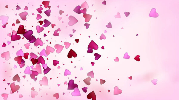 Векторные Конфетти из розовых сердец. Свадебный узор на День Святого Валентина. Традиционный подарок, открытка ко дню рождения, афиша, украшение Дня святого Валентина конфетти с падающими сердечками. Розовый спарринг