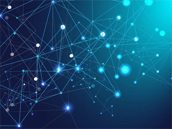 Düğümler Plexus Vektör Arkaplanına Bağlandı. Büyük Veri Bilgileri, Ağ Çokgen Düğümleri. Mavi Teknoloji Alanı, İnternet Siber Uzay Veri Kavramı. Galaksi Ağı Büyük Veri Tasarımı, Birbirine Bağlı Çizgiler.
