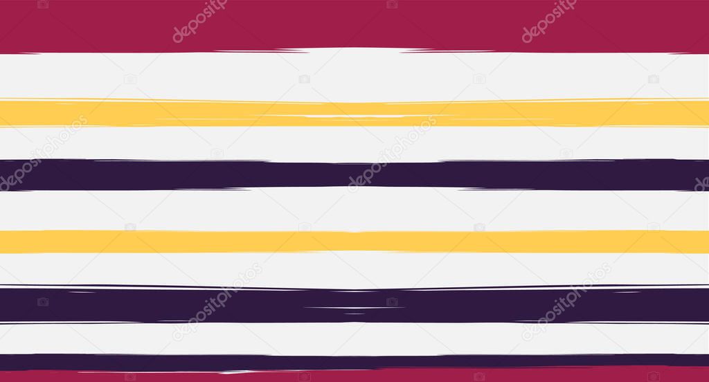 Orange, Brown Vector Watercolor Sailor Stripes Nice Seamless Summer Pattern. Vintage Trace Grunge Fabric Fashion Design Horizontal Brushstrokes. Hand Painted Ink Lines, Geometric Track Prints