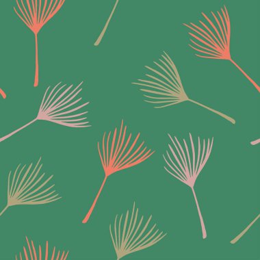 Süper Tropikal Vektör Kusursuz Düzen. Doodle Çiçek Geçmişi. Tüylü Muz Yaprakları Canavarımsı Karahindiba Tropikal Kusursuz Desen. Şık Yaz Tekstili. Güzel Erkek Gömlekli Kadın Elbisesi.