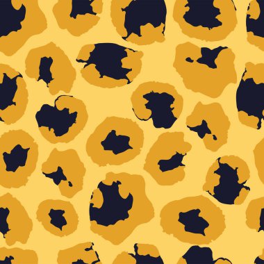 Leopar İzi Kusursuz Vektör Tasarımı. Modern kumaş dokusu, Vahşi Kürk Tekrarı deseni. Zarif Çita Safari Kusursuz Leopar İzi. Zengin VIP Hayvan Derisi Modeli. Çita Tekstil Arkaplanı.