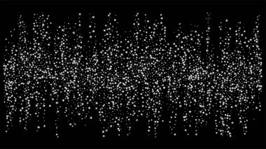 Altın, Gümüş Zengini Düşen Yıldızlar Konfeti. VIP Altın, Gümüş Parıltı, Parıltı, Gradient Stars Confetti. Parlak Kış dokusu. Birinci sınıf Noel Dekorasyon Vektörü Arkaplanı.