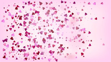Uçan Kalpler Vektör Konfeti. Sevgililer Günü Hassas Düzeni. Zengin VIP Hediye Kartı, Poster Arkaplan Sevgililer Günü Dekorasyonu ve Düşen Kalpler Konfeti. Güzel Pembe Tasarım