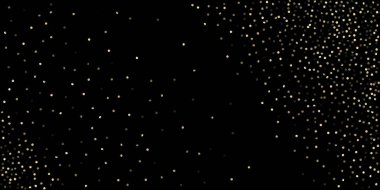 Siyah üzerine Altın Konfeti Duşu. Zengin Altın, Gümüş Bokeh Kış Konfeti. Birinci sınıf Noel Kutlama Çerçevesi. Altın halkalar, Düşen Noel Bokeh 'i. Altın halkalar, Noel Bokeh 'i