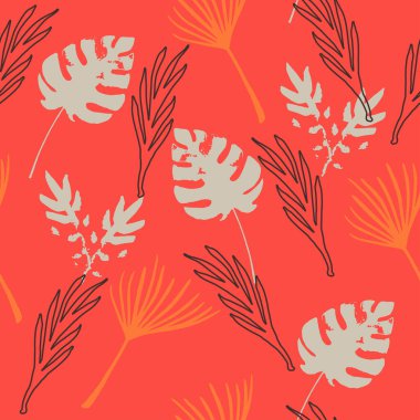 Süper Tropikal Vektör Kusursuz Düzen. Güzel Erkek Gömlekli Kadın Elbisesi dokusu. Cool Summer Tekstil. Çiçek Özgeçmişi 'ni çiz. Canavar Karahindiba Tüylü Muz Tropikal Kusursuz Şekil Yapıyor.