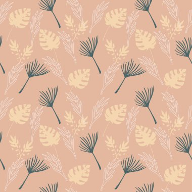 Trend Tropikal Vektör Kusursuz Düzen. Güzel Yaz Kumaşları. Boyalı Çiçek Arkaplanı. Monstera Banana Karahindiba Tüylü Tropikal Kusursuz Kalıp Yapıyor. Zarif Erkek Gömlekli Kadın Elbisesi.