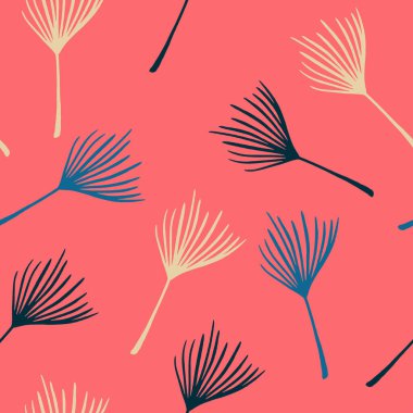 Hipster Tropikal Vektör Kusursuz Düzen. Doodle Çiçek Geçmişi. Güzel Erkek Gömlekli Kadın Elbisesi dokusu. Şık Yaz Moda. Canavar Karahindiba Tüylü Muz Tropikal Kusursuz Şekil Yapıyor.