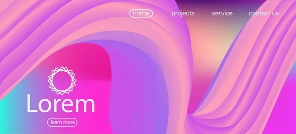 3d Akışkan Parlak Vektör Arkaplanı. İniş Sayfası, Pembe, Mor Arkaplan. Geometrik Bilinçli Gradyan Duvar Kağıdı. Dinamik Hareket Modern Dalga. Acayip Sıvı Şekil Afişi. Neon Renk Web Sitesi Şablonu.