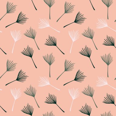 Modern Tropikal Vektör Kusursuz Düzen. Boyalı Çiçek Arkaplanı. Karahindiba Muzu Yaprakları Tüylü Canavar Tropikal Kusursuz Desen. Zarif Erkek Gömlekli Kadın Elbisesi dokusu. Şık Yaz Moda.