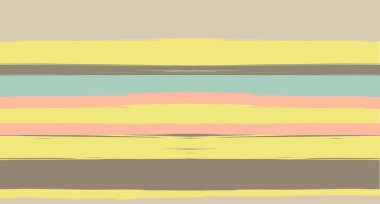 Turuncu, Kahverengi Vektör Suluboya Denizci Çizgili Ürkütücü Kusursuz Yaz Şablonu. Yatay Fırça darbeleri Retro Vintage Grunge Kumaş Tasarımı. Boyanmamış Mürekkep İzi, Geometrik Sonbahar Yazdırması