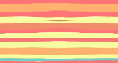 Turuncu, Kahverengi, Kusursuz Yaz Şablonu, Vektör Suluboya Denizci Çizgileri. Klasik İz Sürme Tekstil Kumaş Tasarımı Yatay Fırça Vuruşları. El Boyalı Mürekkep Çizgileri, Erkek ya da Kadın Giysileri