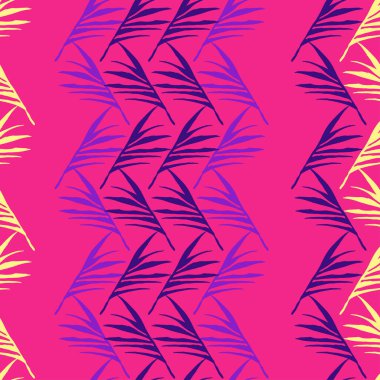 Hipster Tropikal Vektör Kusursuz Düzen. Muz Yaprakları Canavarı Tüylü Karahindiba Tropikal Kusursuz Desen. Güzel Erkek Gömlekli Kadın Elbisesi dokusu. Boyalı Çiçek Arkaplanı. Güzel Yaz Tekstili.