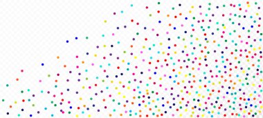 Gökkuşağı Konfeti Hippi Vektör Arkaplanı. Düşen Parlak Daireler Çerçevesi. Modern Garland Karnavalı. Bayram Kutlaması Gökkuşağı Konfeti Düşüşü. Noel, Yeni Yıl, Doğum günü Parıltısı Dekorasyonu.