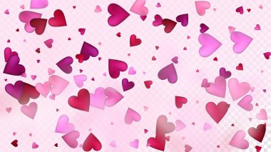 Gerçekçi Kalpli Vektör Konfeti. Sevgililer Günü Hassas Düzeni. Düşen Kalpler Konfeti ile Güzel Pembe Sınır Sevgililer Günü Madalyası. Lüks Hediye, Doğum günü kartı, Poster Arkaplan