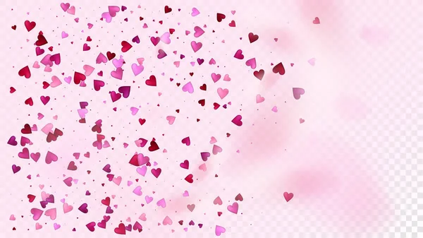 Realistic Hearts Vector Confetti День Святого Валентина Нежный Узор Розовый — стоковый вектор