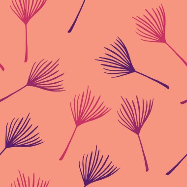 Modern Tropikal Vektör Kusursuz Düzen. Güzel yaz kumaşları. Doodle Çiçek Geçmişi. Muz Yaprakları Karahindiba Canavarı Tüysüz Tropikal Desen. Güzel Erkek Gömlekli Kadın Elbisesi.