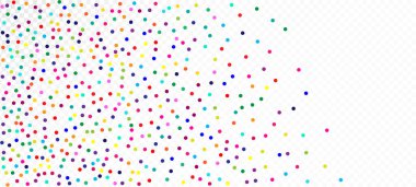 Gökkuşağı Konfeti Festivali Vektör Arkaplanı. Tatil Kutlaması Parlak Sequins Frame 'e Düşüyor. Noel, Yeni Yıl, Doğum günü Sihirli Madalyası. Gökkuşağı Konfeti Düşüyor. Karnaval Hareketi Çelengi.