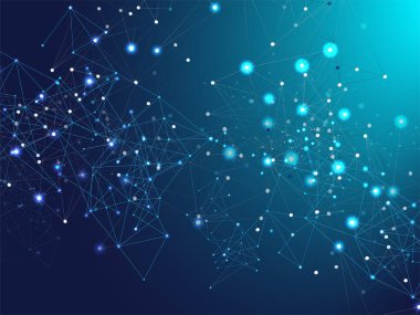 Büyük Veri Bilgileri, Engelleyici Üçgen Düğümler. Mavi Teknoloji Alanı, İnternet Siber Uzay Veri Kavramı. Galaxy Net Büyük Veri Tasarımı, Dijital Ağ Ağı. Çizgiler Plexus Düğümleri Vektör Arkaplanı.