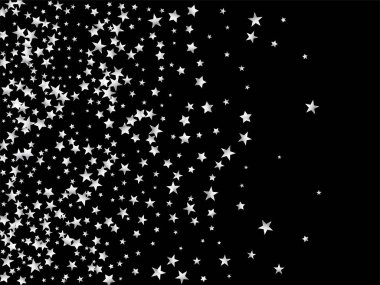 Kış Parıltısı. Altın, Gümüş rengi VIP Düşen Yıldızlar Konfeti. Rich Gold, Silver Glitter, Sparkles, Gradient Stars Confetti. Lüks Şık Yeni Yıl Noel Kutlama Vektörü Arkaplanı.