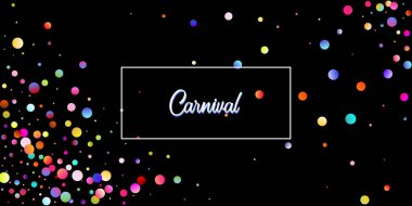 Karnaval Konfeti Patlama Vektör Arkaplanı. Falling Color Tinsel, Fiesta Kutlama Tasarımı. Renkli daireler, kabarcıklar, ışıltı dekorasyonu. Doğum günü, Yeni Yıl, Noel Partisi Konfeti Yağmur Yağmuru.