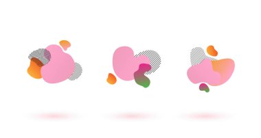 İş Derece Örtüsü. Dinamik Sıçramalar. Sıvı Şekiller Vektör Kümesi. İş Akışkan Sancaklar. Yeşil, mor organik sıvı şekiller. Moda Dalgalı Geometrik Sıvı Formları. Dijital UI Logo Elementleri.