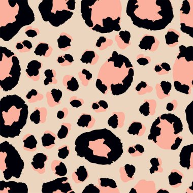 Zarif Çita Ormanı Kusursuz Leopar İzi. Modern kumaş dokusu, Vahşi Kürk Tekrarı deseni. Leopar İzi Kusursuz Vektör Tasarımı. Moda Hayvan Derisi Modeli. Çita Tekstil Arkaplanı.