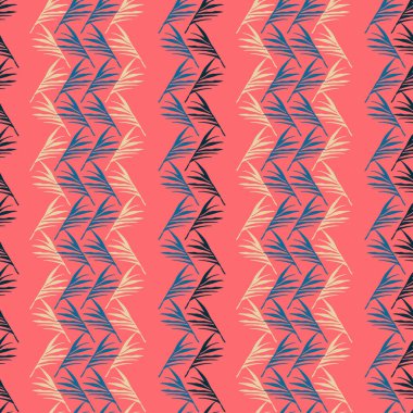 Hipster Tropikal Vektör Kusursuz Düzen. Boyalı Çiçek Arkaplanı. Tüylü Karahindiba Muz Canavarı Tropik Kusursuz Şekil Yaprakları. Güzel Erkek Gömlekli Kadın Elbisesi dokusu. Güzel Yaz Kumaşları.