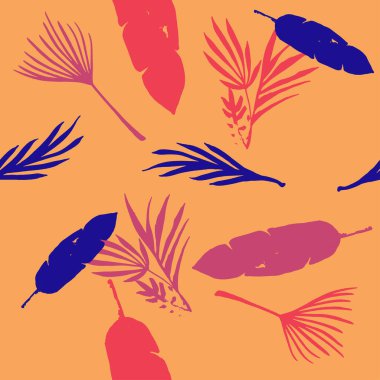 Modern Tropikal Vektör Kusursuz Düzen. Monstera Karahindiba Muz Tüysüz Tropikal Şablon Yaprakları. Boyalı Çiçek Arkaplanı. Cool Summer Tekstil. Güzel Erkek Gömlekli Kadın Elbisesi.