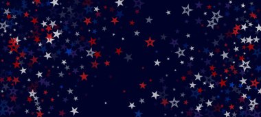 Ulusal Amerikan Yıldızları Vektör Arkaplanı. ABD 11 Kasım İşçi Bayramı 4 Temmuz Bağımsızlık Günü Başkanın Gaziler Günü Tasarımı. ABD Seçim Modeli. Amerikan Mavisi, Kırmızı, Beyaz Düşen Yıldızlar.