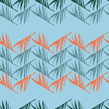 Modern Tropikal Vektör Kusursuz Düzen. Cool Summer Tekstil. Güzel Erkek Gömlekli Kadın Elbisesi dokusu. Karahindiba Muzu Yaprakları Tüylü Canavar Tropikal Kusursuz Desen. Boyalı Çiçek Arkaplanı.