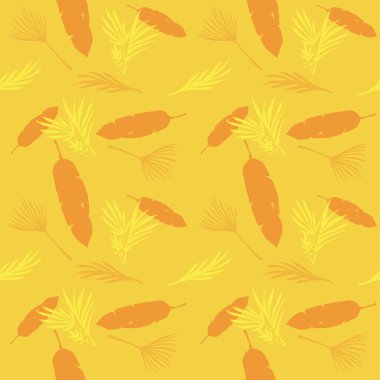 Süper Tropikal Vektör Kusursuz Düzen. Güzel Erkek Gömlekli Kadın Elbisesi dokusu. Monstera Feather Tüylü Karahindiba Muzu Tropikal Kusursuz Şekil Bırakıyor. Şık Yaz Tekstili. Doodle Çiçek Arkaplanı.