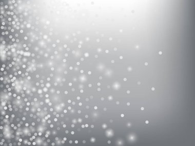 Düşen Kar Konfeti Kış Vektör Arkaplanı. Noel, Yeni Yıl Kutlaması Kar Taneleri Şablonu. Gerçekçi Uçan Kar, Fırtına Gökyüzü Efekti. Kış Reklam Dekorasyonu. Yağan Kar Konfeti Gri Üzerine
