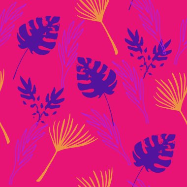 Trend Tropikal Vektör Kusursuz Düzen. Çiçek Özgeçmişi 'ni çiz. Karahindiba Tüylü Canavar Muz Tropikal Kusursuz Şekil Yapıyor. Güzel Yaz Kumaşları. Zarif Erkek Gömlekli Kadın Elbisesi.