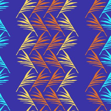 Süper Tropikal Vektör Kusursuz Düzen. Güzel Erkek Gömlekli Kadın Elbisesi dokusu. Monstera Banana Yaprakları Tüylü Karahindiba Tropikal Kusursuz Desen. Güzel Yaz Tekstili. Çiz Çiçek Arkaplanı.