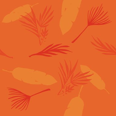 Modern Tropikal Vektör Kusursuz Düzen. Tüylü Muz Canavarı Karahindiba Yaprakları Tropikal Kusursuz Desen. Güzel Erkek Gömlekli Kadın Elbisesi dokusu. Güzel Yaz Tekstili. Çiz Çiçek Arkaplanı.