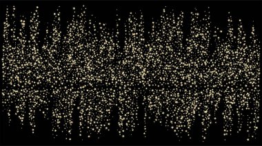 Altın, Gümüş VIP Uçan Yıldızlar Konfeti. Parlak Parlak Yeni Yıl Kutlama Vektörü Geçmişi. Rich Gold, Silver Glitter, Sparkles, Gradient Stars Confetti. Parlak Kış dokusu.