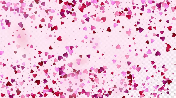 Vallende Harten Vector Confetti Valentijnsdag Bruiloft Patroon Trendy Cadeau Verjaardagskaart — Stockvector