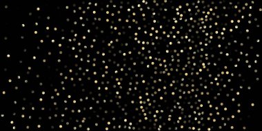 Siyah üzerine Altın Konfeti Duşu. VIP Gold, Gümüş Parıltısı Kış Konfeti. Pahalı bir Noel Kutlama Sınırı. Altın Sequinler, Düşen Xmas Yıldızları. Altın Çekirdekler, Düşen Yıldızlar