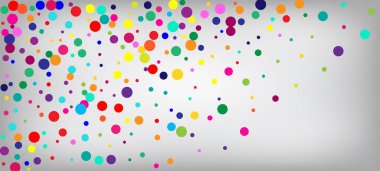 Gökkuşağı Konfeti Festivali Vektör Arkaplanı. Modern Garland Tatil Karnavalı. Düşen Parıltı Çemberi. Gökkuşağı Konfeti Düşüyor. Noel, Yeni Yıl, Doğum günü Parıltısı Dekorasyonu.