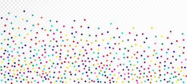 Gökkuşağı Konfeti Festivalsel Vektör Duvar Kağıdı. Noel, Yeni Yıl, Doğum günü Sihirli Madalyası. Düşen Parlak Daireler Çerçevesi. Bayram Kutlaması Gökkuşağı Konfeti Düşüşü. Karnaval Minimum Çelengi.