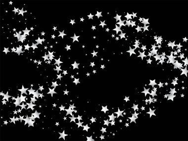 Parlak Kış Çerçevesi. Lüks Yeni Yıl Pahalı Noel Çiçeği Vektör Geçmişi. Rich Gold, Silver Glitter, Sparkles, Gradient Stars Confetti. Altın, Gümüş VIP Uçan Yıldızlar Konfeti.