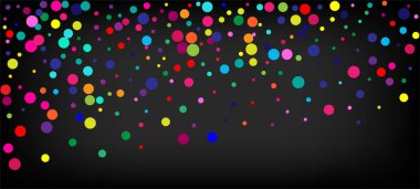 Gökkuşağı Konfeti Moda Vektör Arkaplanı. Noel, Yeni Yıl, Doğum günü Sihirli Madalyası. Karnaval Hareketi Çelengi. Düşen Parıltı Sequins Frame. Gökkuşağı Konfeti Düşüyor. Tatil Kutlaması