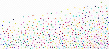 Gökkuşağı Konfeti Festivali Vektör Arkaplanı. Karnaval Hareketi Çelengi. Noel, Yeni Yıl, Doğum günü Parıltı Dekorasyonu. Bayram Kutlaması Gökkuşağı Konfeti Düşüşü. Düşen Parlak Sequins Çerçevesi.