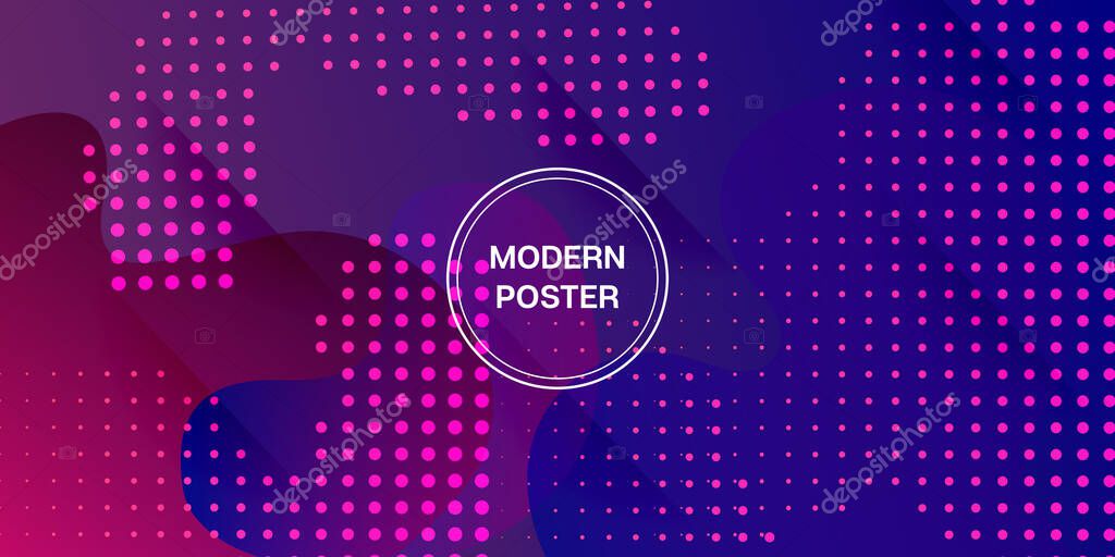 Liquid Purple Background. Abstract Cover Presentation. Digital Dynamic Poster. Neon Color Purple Banner Layout. Futuristic Landing Page. Trendy Gradient Shapes Template. Vector Fluid Gradient Design.