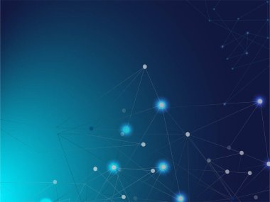 Galaksi Ağı Büyük Veri Tasarımı, Evren Yıldızı Gökyüzü. Mavi Teknoloji Alanı, İnternet Siber Uzay Veri Kavramı. Bağlı Çizgiler Vektör Arkaplanı. Büyük Veri Bilgisi, Ağ Engelleme Düğümleri.