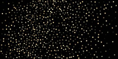 Siyah üzerine Altın Konfeti Duşu. Parlak yeni yıl kutlaması dokusu. Altın halkalar, Düşen Noel Bokeh 'i. VIP Gold, Gümüş Parıltısı Kış Konfeti. Altın halkalar, Noel Bokeh 'i