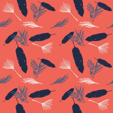 Modern Tropikal Vektör Kusursuz Düzen. Karahindiba Tüylü Canavar Muz Tropikal Kusursuz Şekil Yapıyor. Cool Summer Fashion. Zarif Erkek Gömlekli Kadın Elbisesi dokusu. Doodle Çiçek Arkaplanı.