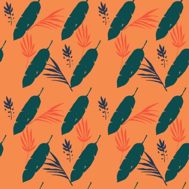Süper Tropikal Vektör Kusursuz Düzen. Doodle Çiçek Geçmişi. Güzel Erkek Gömlekli Kadın Elbisesi dokusu. Şık Yaz Moda. Monstera Tüylü Muz Karahindiba Yaprakları Tropikal Kusursuz Desen.